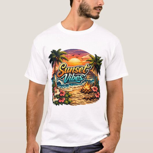すべての年齢層向けのサンセットビブラTシャツ Tシャツ (正面)