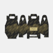 すべての年齢層：カスタムメッセージパターン黒/金ゴールド フェイバーボックス (折り畳みなし)