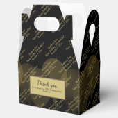 すべての年齢層：カスタムメッセージパターン黒/金ゴールド フェイバーボックス (オープン)