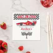 すべての年齢誕生日レッドフォーミュラの上でのレース スタンダードカクテルナプキン (インサイチュ)