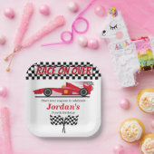 すべての年齢誕生日レッドフォーミュラの上でのレース ペーパープレート (パーティー)