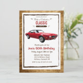 すべての年齢 - クラシックカー ヴィンテージ 誕生日 招待状 (スタンド正面)