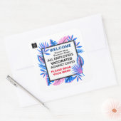  すべての従業員にワクチン接種済みビジネス·ウェルカム  スクエアシール (封筒)