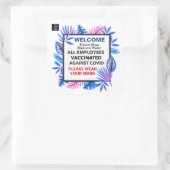  すべての従業員にワクチン接種済みビジネス·ウェルカム  スクエアシール (バッグ)