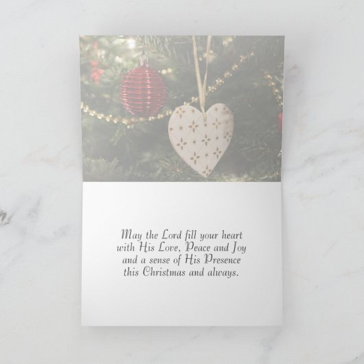 すべての心が準備する、彼のための場所 クリスマス・キャロル カード (内部)