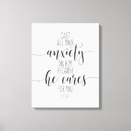 すべての心配を彼に投げ掛ける， 1ペテロ5:7 キャンバスプリント