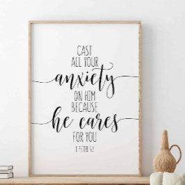 すべての心配を彼に投げ掛ける， 1ペテロ5:7 ポスター