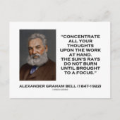 すべての思考を仕事に集中させなさい - ベル氏の名言 ポストカード (正面)