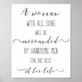 すべての息子と白のワードアートを持つ女性 ポスター (正面)