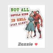 すべての悪魔が地獄に隠れるわけではない – レトロホラーデザイン シール (シート)