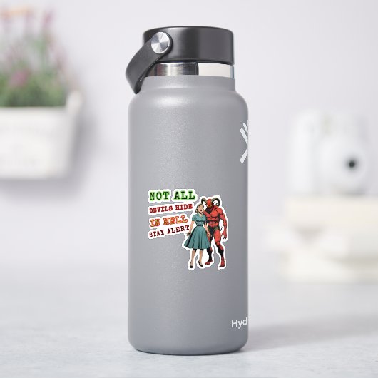 すべての悪魔が地獄に隠れるわけではない – レトロホラーデザイン シール (HydroFlask)