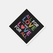 すべての愛と愛のためにすべてのプライドヶ月LGBTQ スタンダードカクテルナプキン (角)