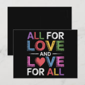 すべての愛と愛のためにすべてのプライドヶ月LGBTQ ポストカード (正面/裏面)