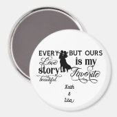 すべての愛の物語は美しいタイポグラフィ磁石 マグネット (正面/裏面)