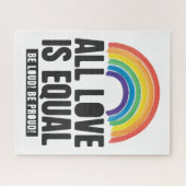 すべての愛は平等プライドLGBT平等の権利レインボー ジグソーパズル (横)