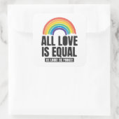 すべての愛は平等プライドLGBT平等の権利レインボー スクエアシール (バッグ)
