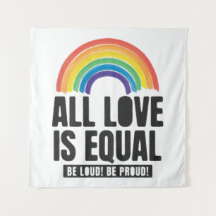 すべての愛は平等プライドLGBT平等の権利レインボー タペストリー