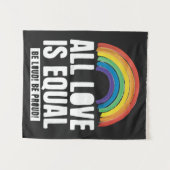 すべての愛は平等プライドLGBT平等の権利レインボー タペストリー (正面(横))