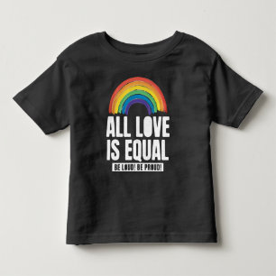 すべての愛は平等プライドLGBT平等の権利レインボー トドラーTシャツ