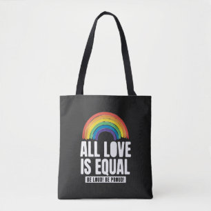 すべての愛は平等プライドLGBT平等の権利レインボー トートバッグ