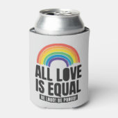 すべての愛は平等プライドLGBT平等の権利レインボー 缶クーラー (缶正面)