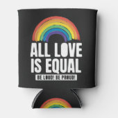 すべての愛は平等プライドLGBT平等の権利レインボー 缶クーラー (正面)