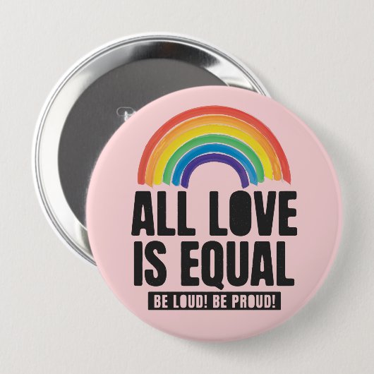 すべての愛は平等プライドLGBT平等の権利レインボー 缶バッジ (正面&裏面)
