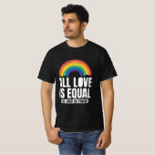 すべての愛は平等プライドLGBT平等の権利レインボー Tシャツ (正面フル)