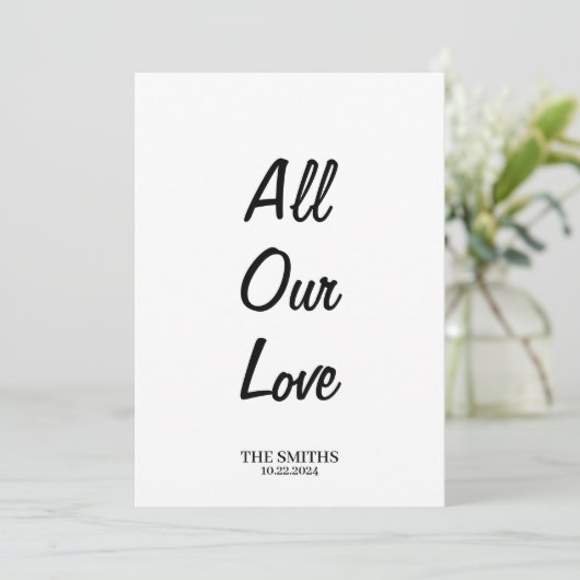 すべての愛を込めた感謝カード - 片面タイプでメモが可能 サンキューカード (スタンド正面)