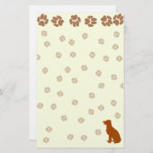 すべての愛犬家のために静止した小犬の足のプリント 便箋 (正面/裏面)