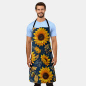 すべての感じ食事最高傑作:ヒマワリ エプロン (着用した状態)