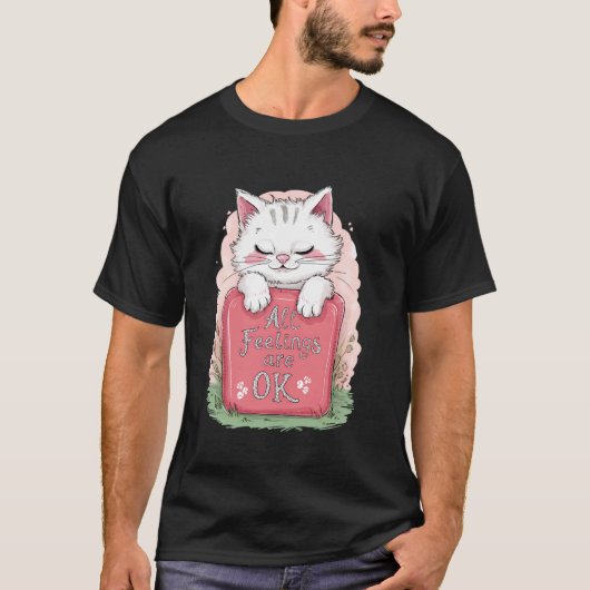すべての感情はあり, かわいい 猫 子猫 女性とキ Tシャツ (正面)