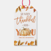 すべての感謝 秋のカボチャの葉タグ ギフトタグ (正面)