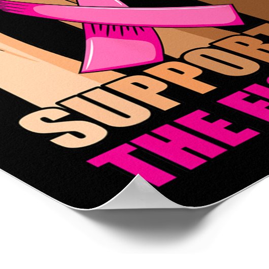 すべての戦闘機の乳がんピンクリボンを支持する ポスター (角)