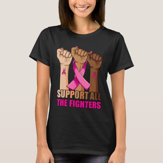 すべての戦闘機の乳がんピンクリボンを支持する Tシャツ (正面)