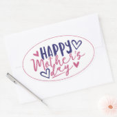 すべての手紙の中の愛 楕円形シール (封筒)