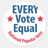 [すべての投票を均等にする]ボタン ラウンドシール (正面)