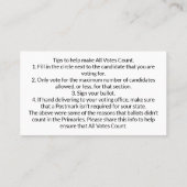 すべての投票投票のヒント付き名刺をカウント 名刺 (裏面)