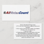 すべての投票投票のヒント付き名刺をカウント 名刺 (正面/裏面)