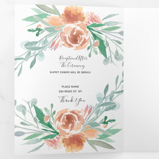 すべての招待プログラムrsvp詳細受信 三つ折り招待状 (内部最初)