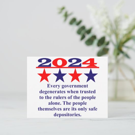 すべての政府が信頼されると崩壊する – Politi ポストカード (スタンド正面)