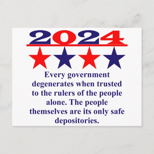 すべての政府が信頼されると崩壊する – Politi ポストカード (正面)