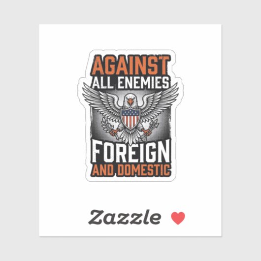 すべての敵に反抗する愛国的な鷲のTシャツデザイン_1 シール (シート)