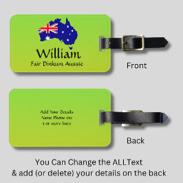 すべての文字の変更，フェアディンクムオーストラリア国旗のマップ ラゲッジタグ