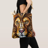 すべての文字を編集 – 驚くほど美しいゴールデンライオン トートバッグ (クローズアップ)