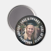 すべての文字卒業ありがとうフォトパーティーの好意 マグネット (正面/裏面)