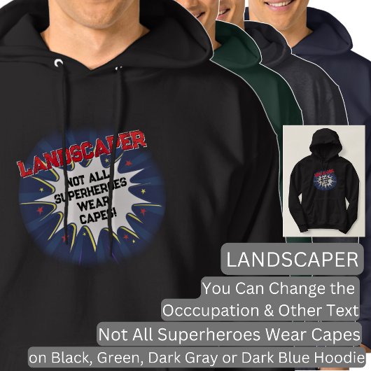 すべての文字、LANDSCAPER、すべてのスーパーヒーローを変更 パーカ
