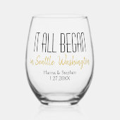 すべての新しいカップルのホームタウンを始めた場所 ステムなしワイングラス (正面)