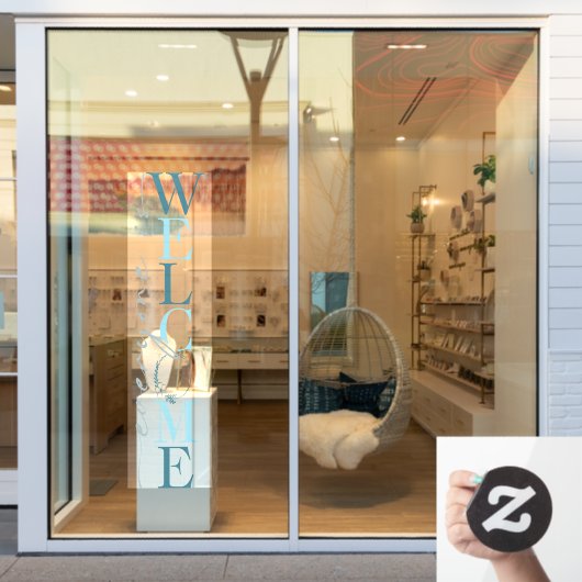 すべての方が歓迎されるビジネスショップデコレーション ウィンドウサイン (店舗窓)