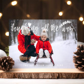 すべての方法でブラシのスクリプトを笑うクリスマスの写真 シーズンカード